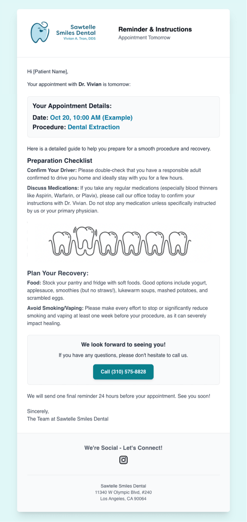 1-day email reminder