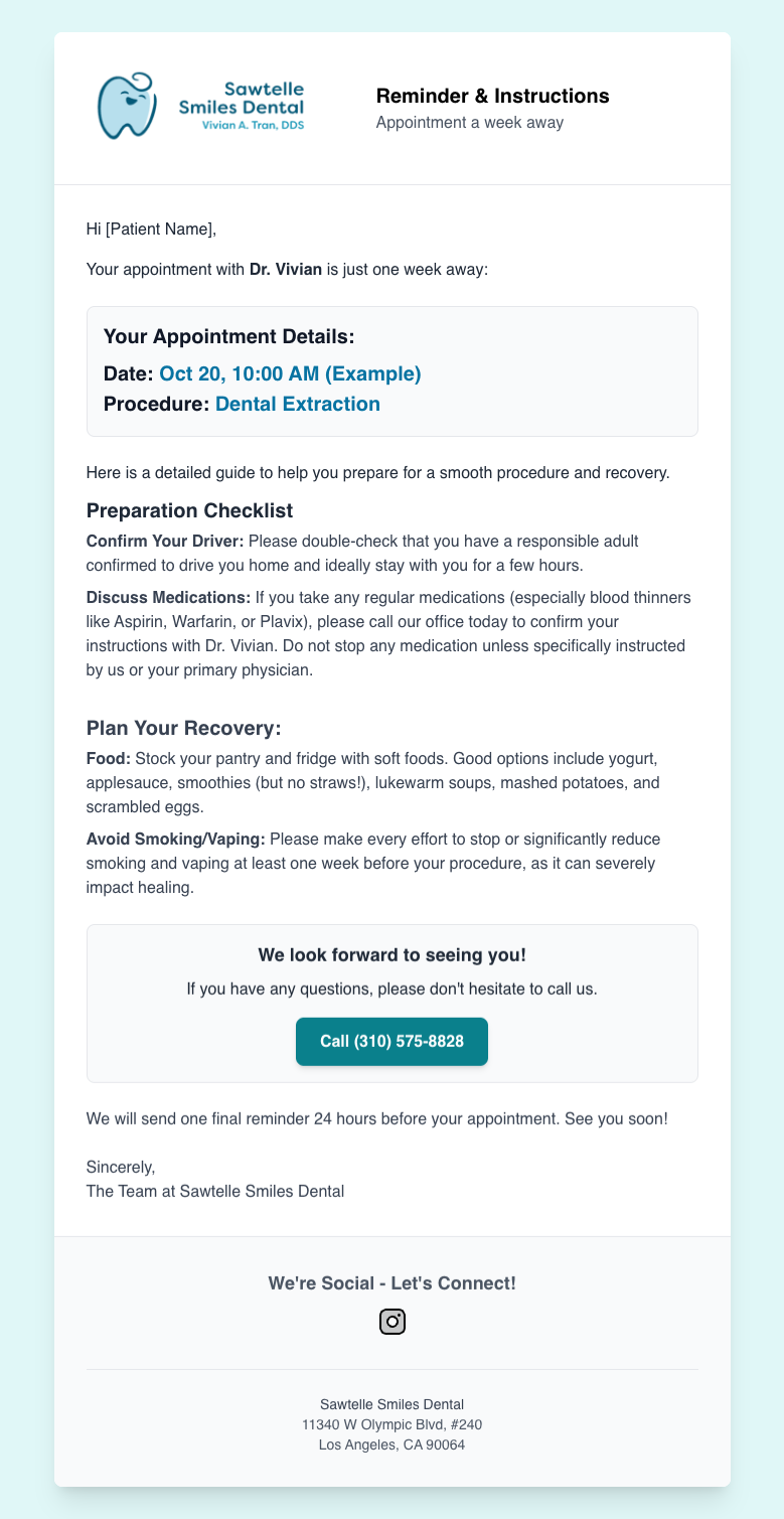 1-day email reminder