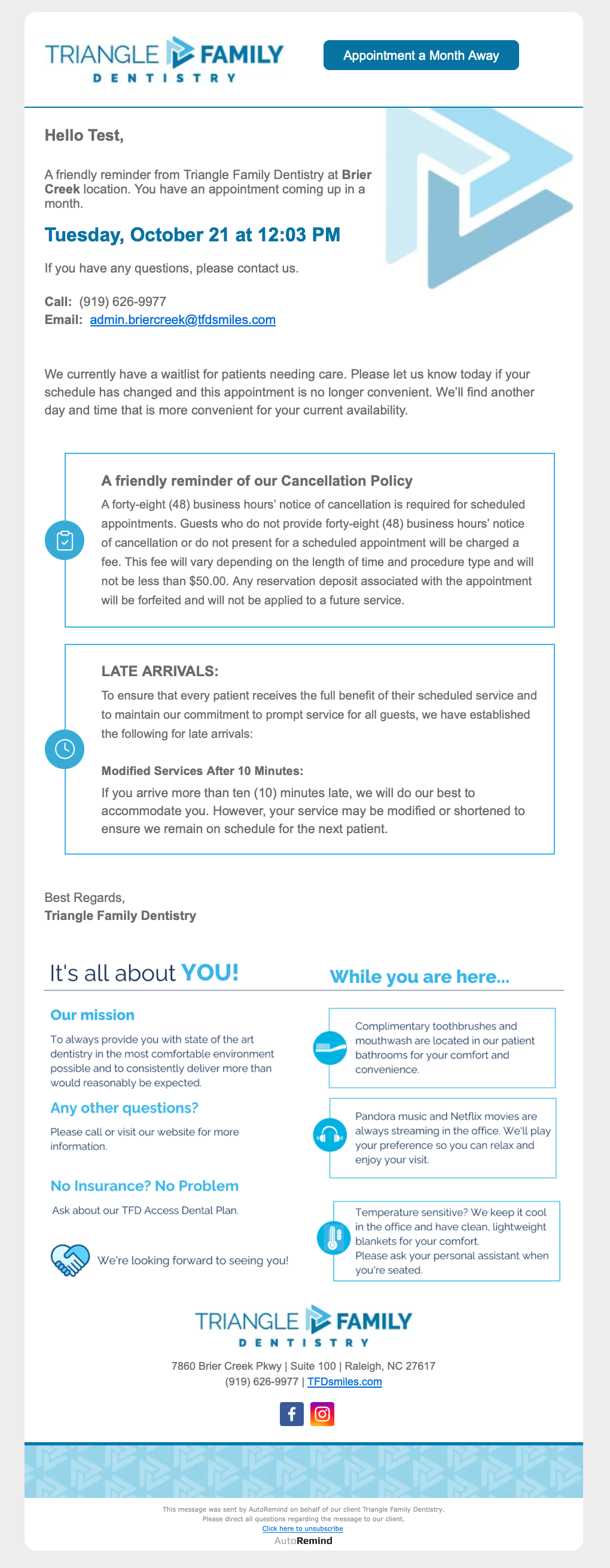 30-day reminder email