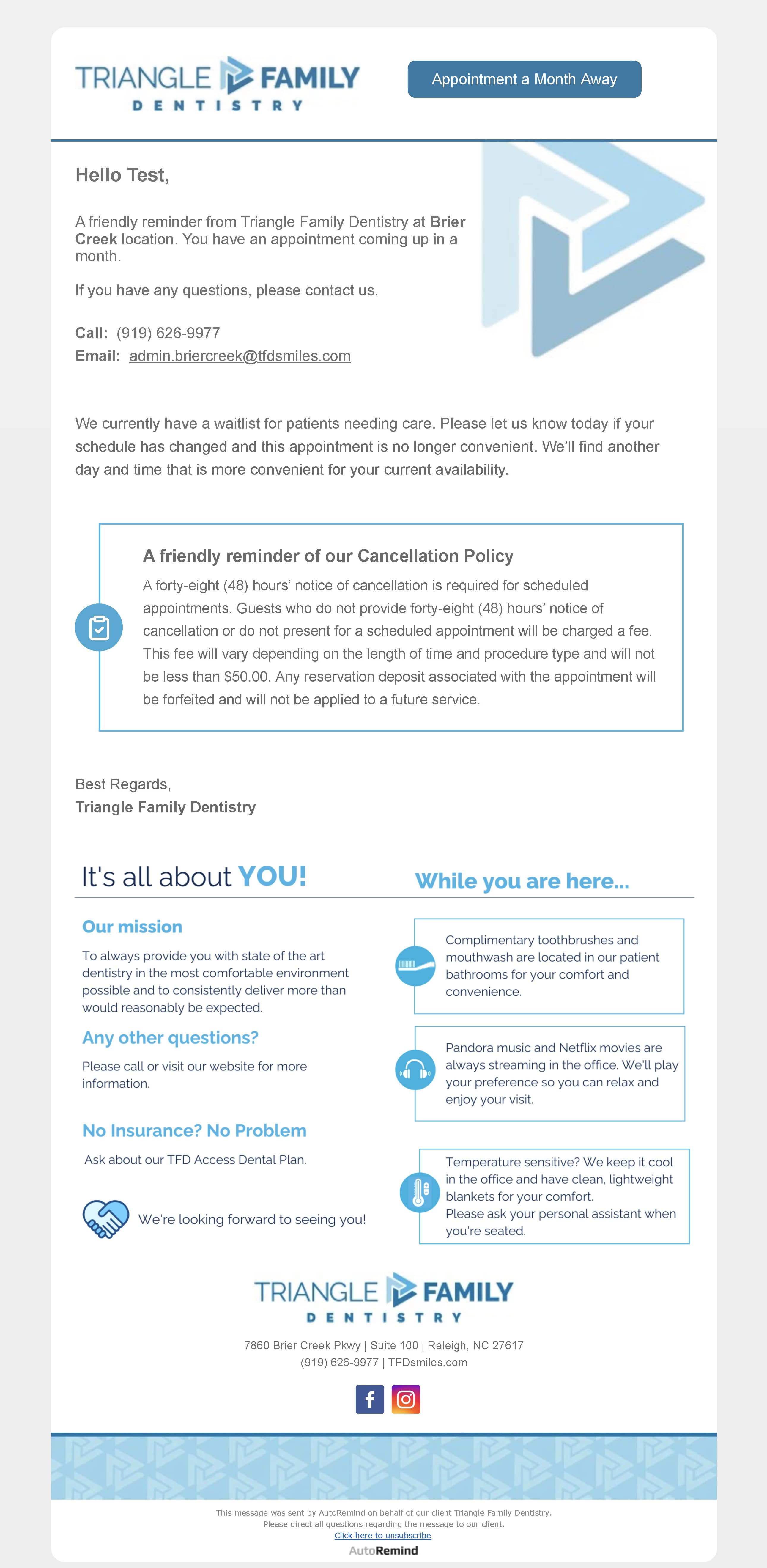 30-day reminder email