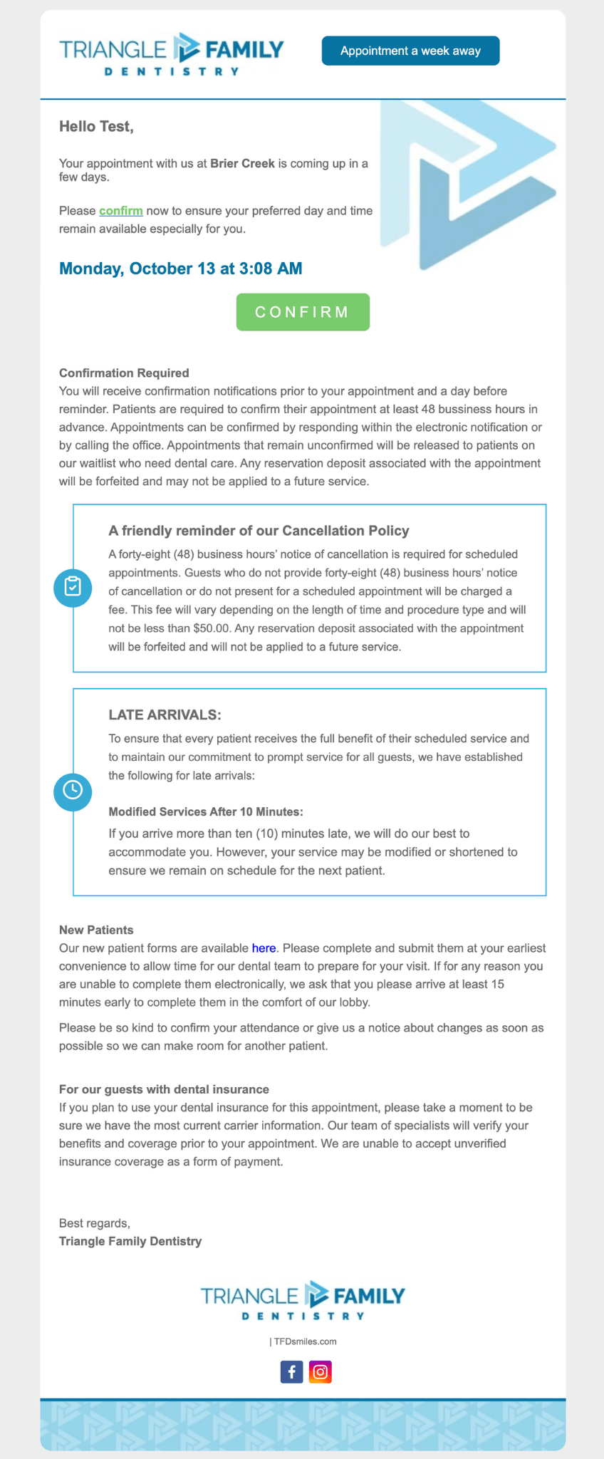 7-day confirmation email
