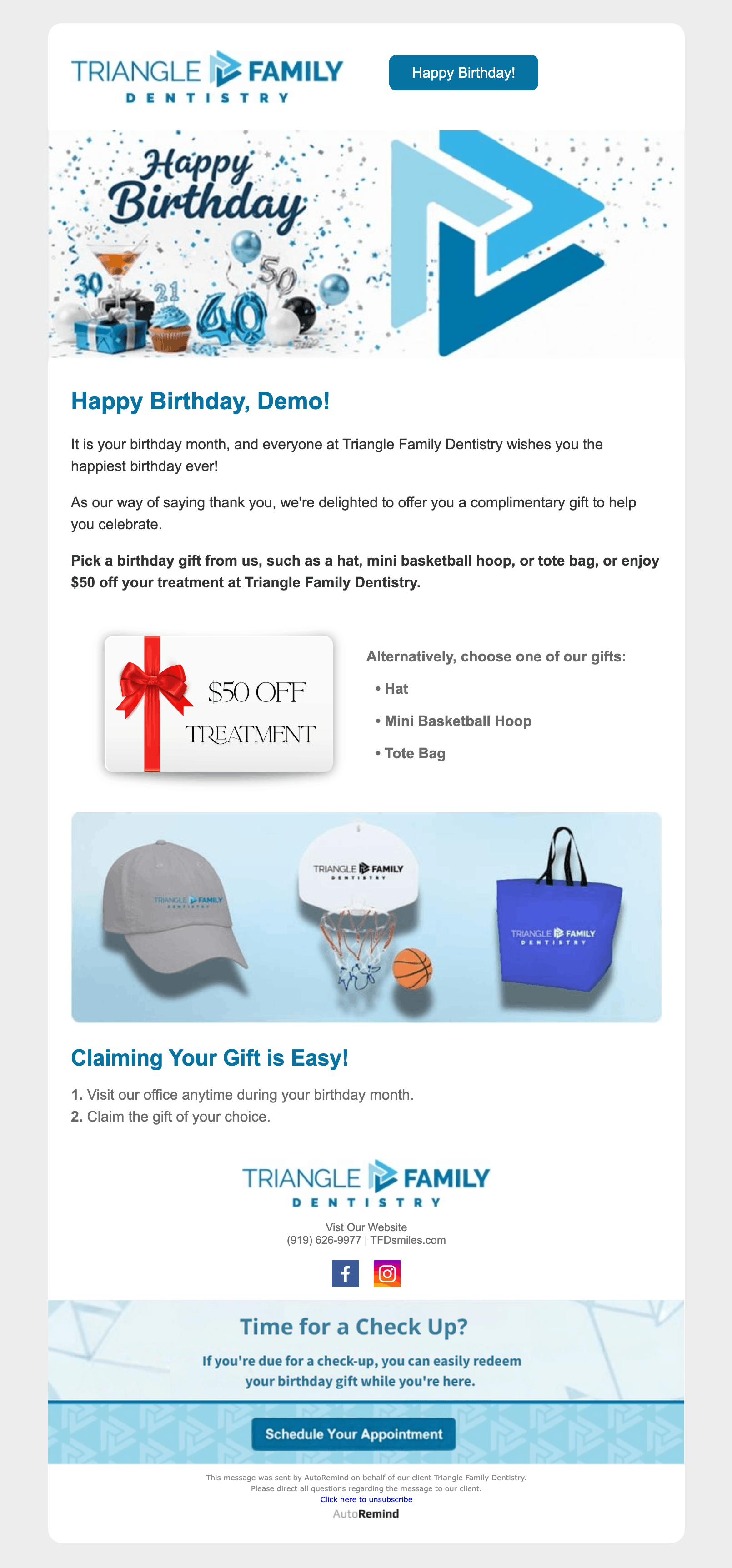 Adult birthday greeting placeholder