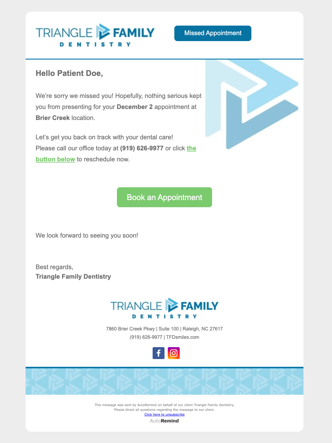 Missed appointment placeholder graphic